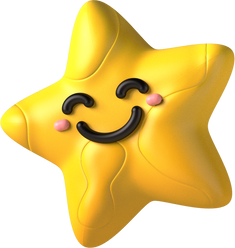 3D Smiling Star Character